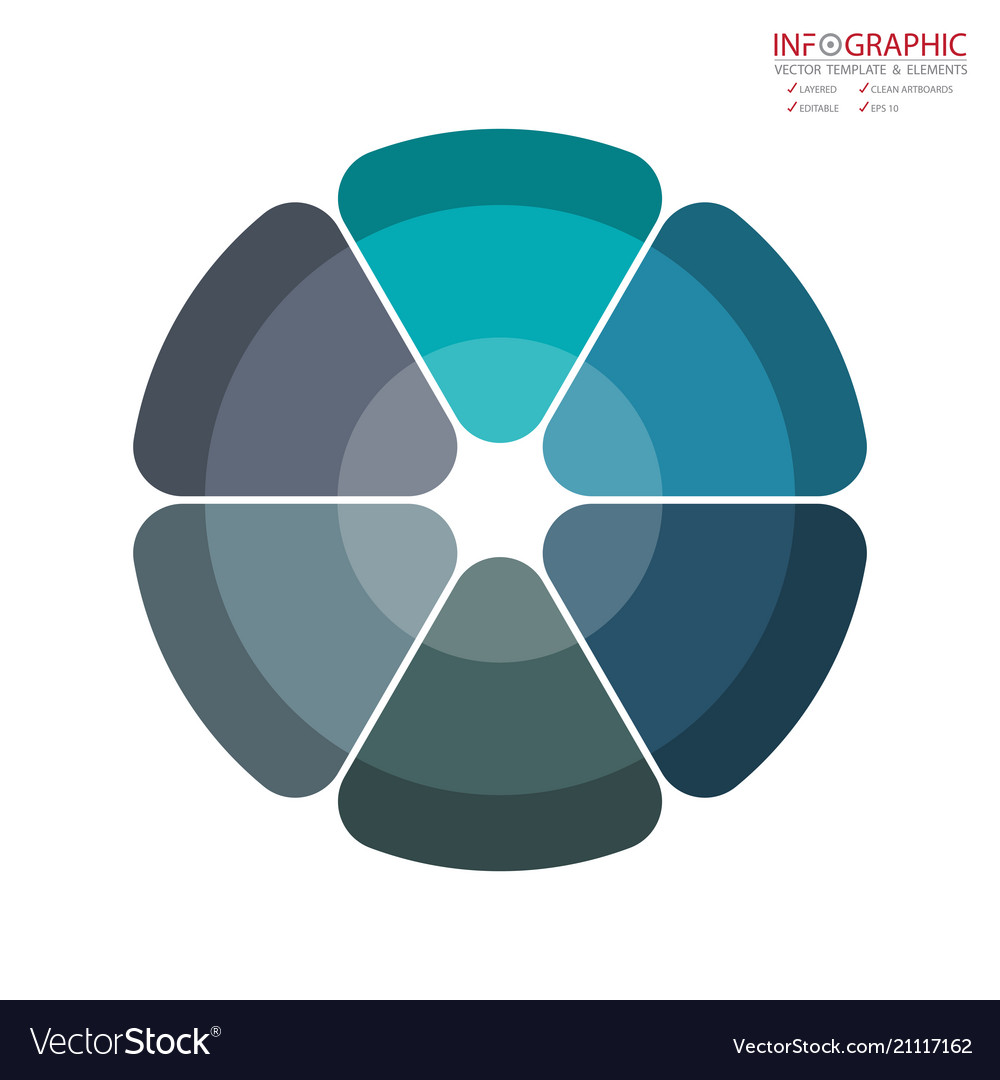 Abstract element infographics 6 option design vector image Abstract element infographics 6 option design