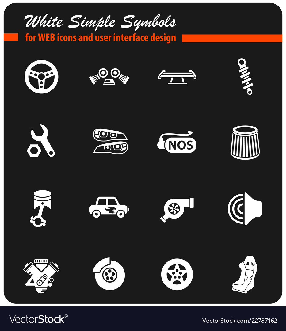 Auto tuning icon set