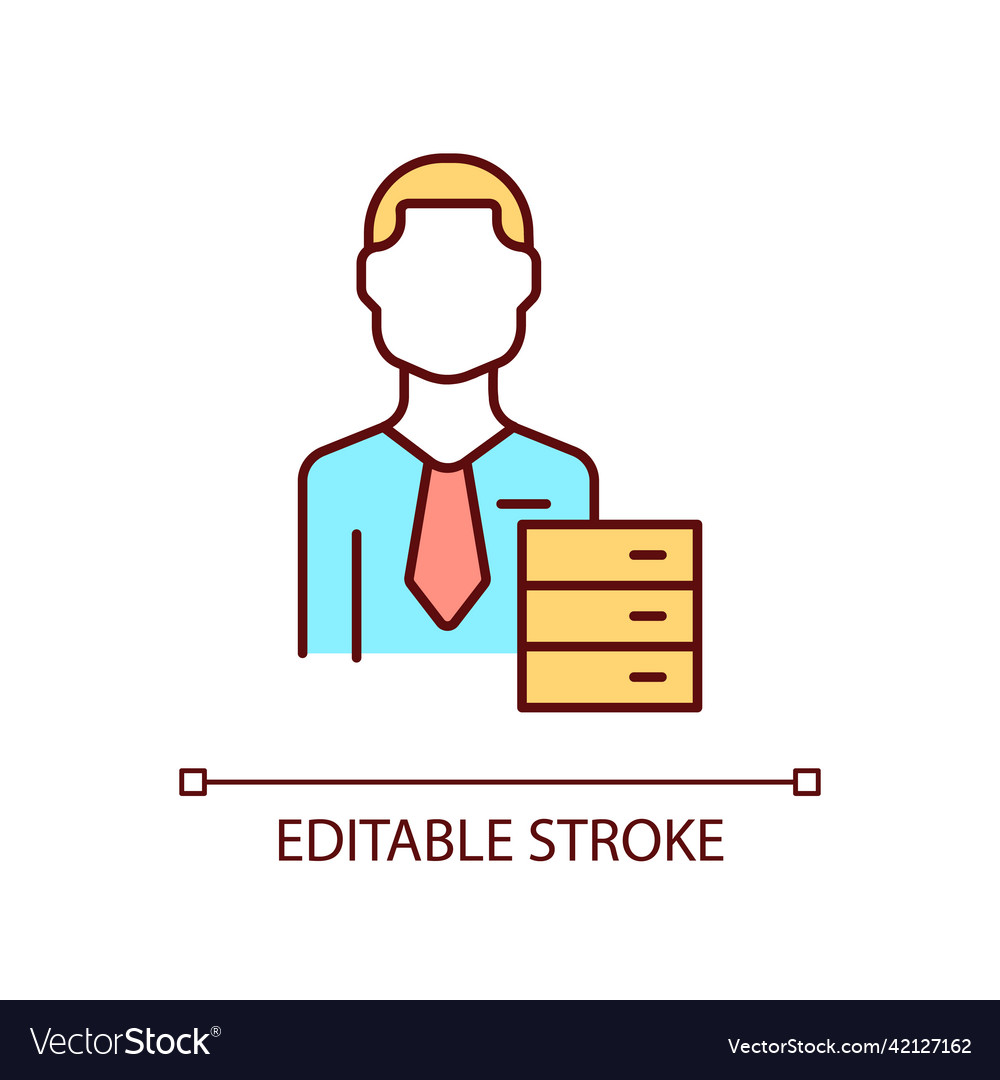 Big data manager rgb color icon vector image Big data manager rgb color icon