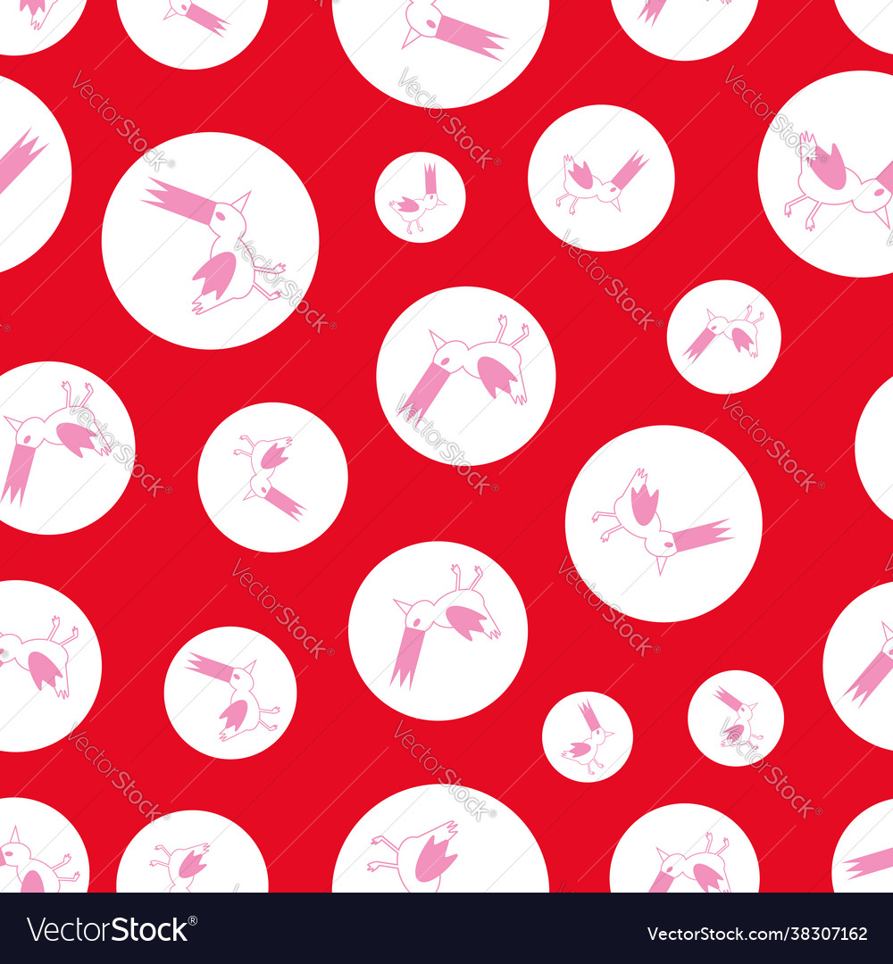 Birds in dot seamless repeat pattern print Vector Image Birds in dot seamless repeat pattern print