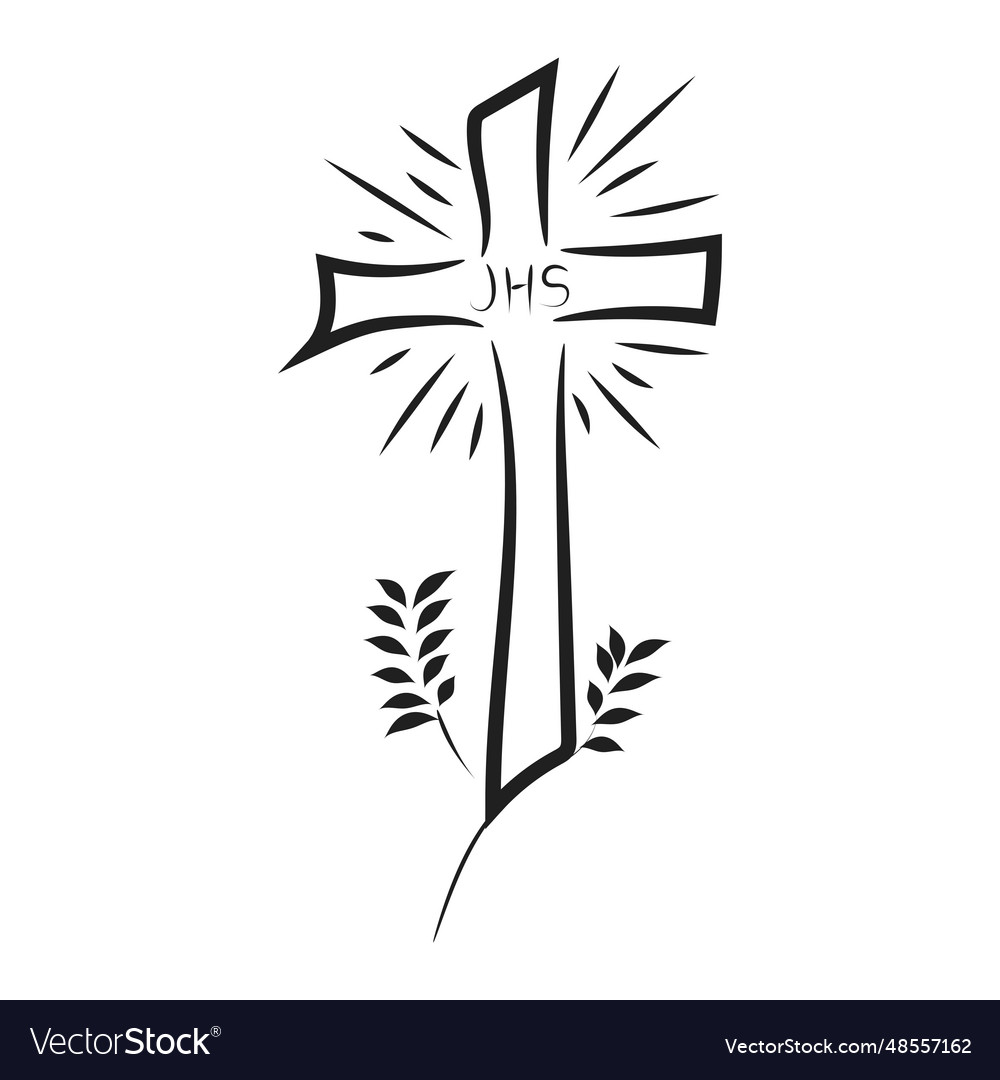 Christian line art design for print vector image Christian line art design for print