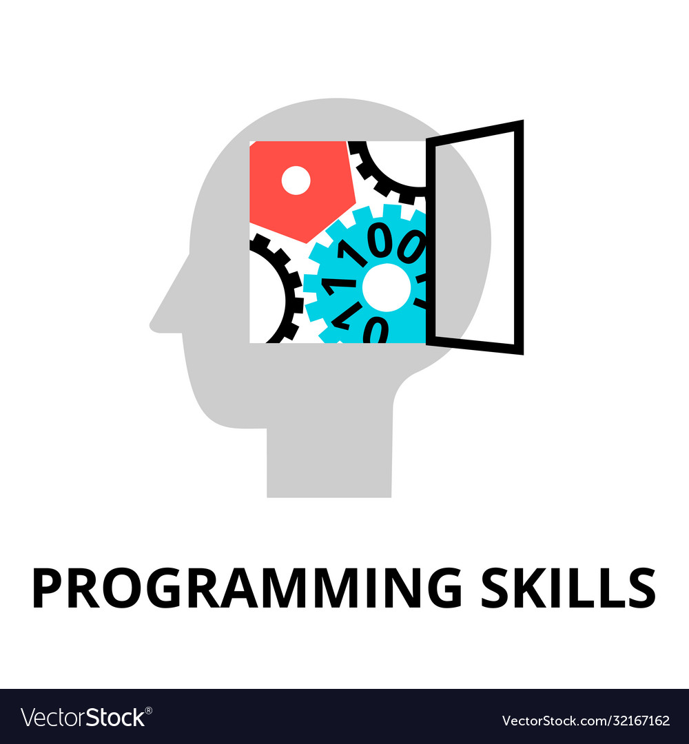 Concept programming skills icon vector image Concept programming skills icon