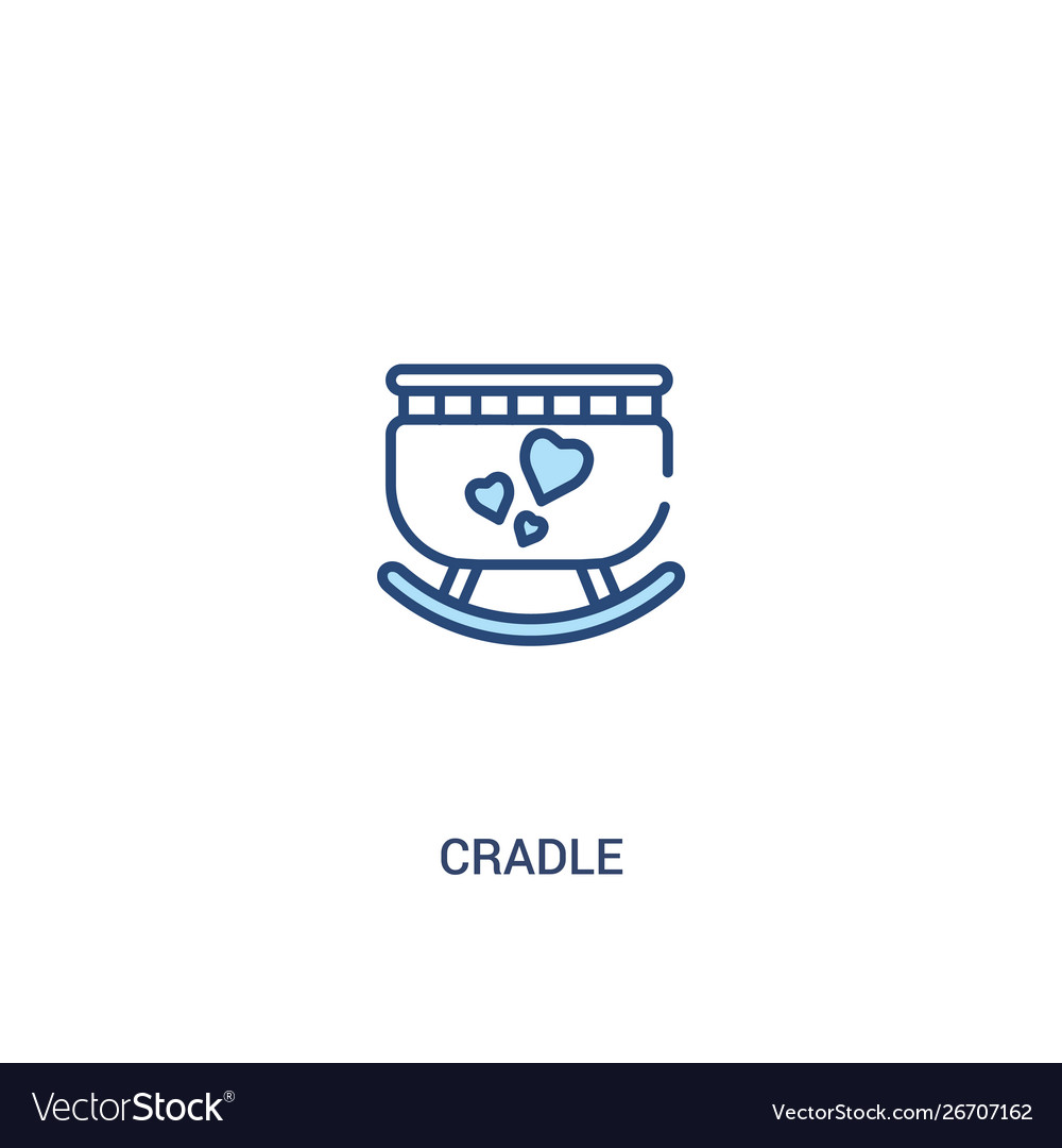 Cradle concept 2 colored icon simple line element vector image Cradle concept 2 colored icon simple line element