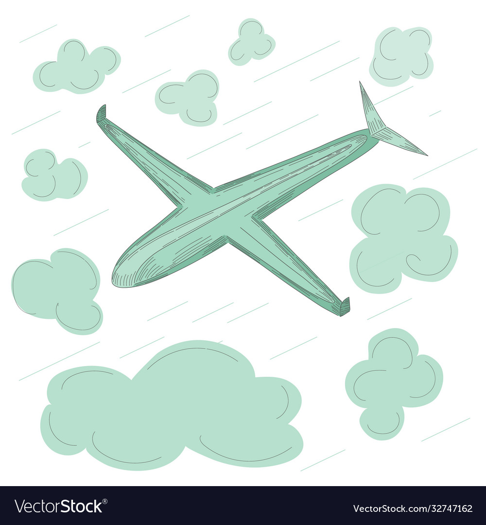 Drone with fixed wings flying in sky vector image Drone with fixed wings flying in sky