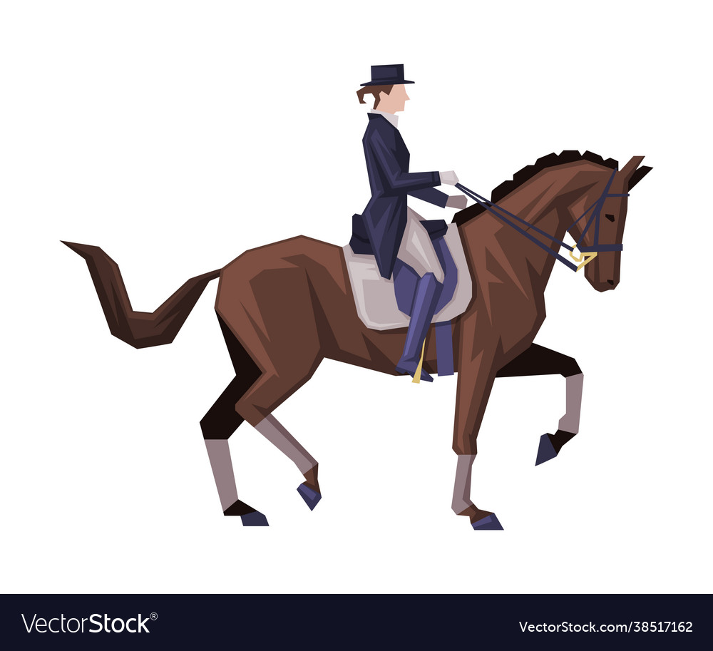 Gentleman riding horse man in vintage style Vector Image