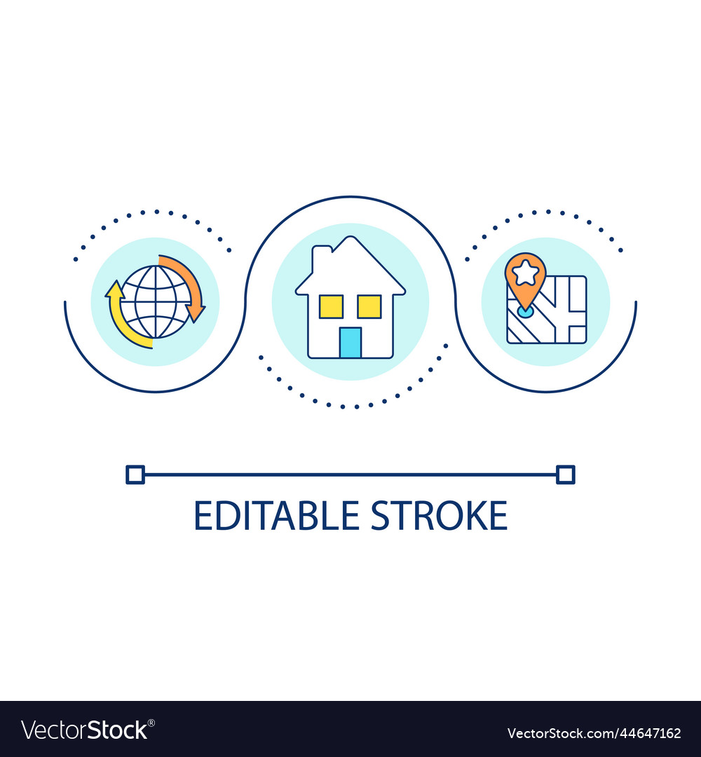 Geolocation data loop concept icon vector image Geolocation data loop concept icon