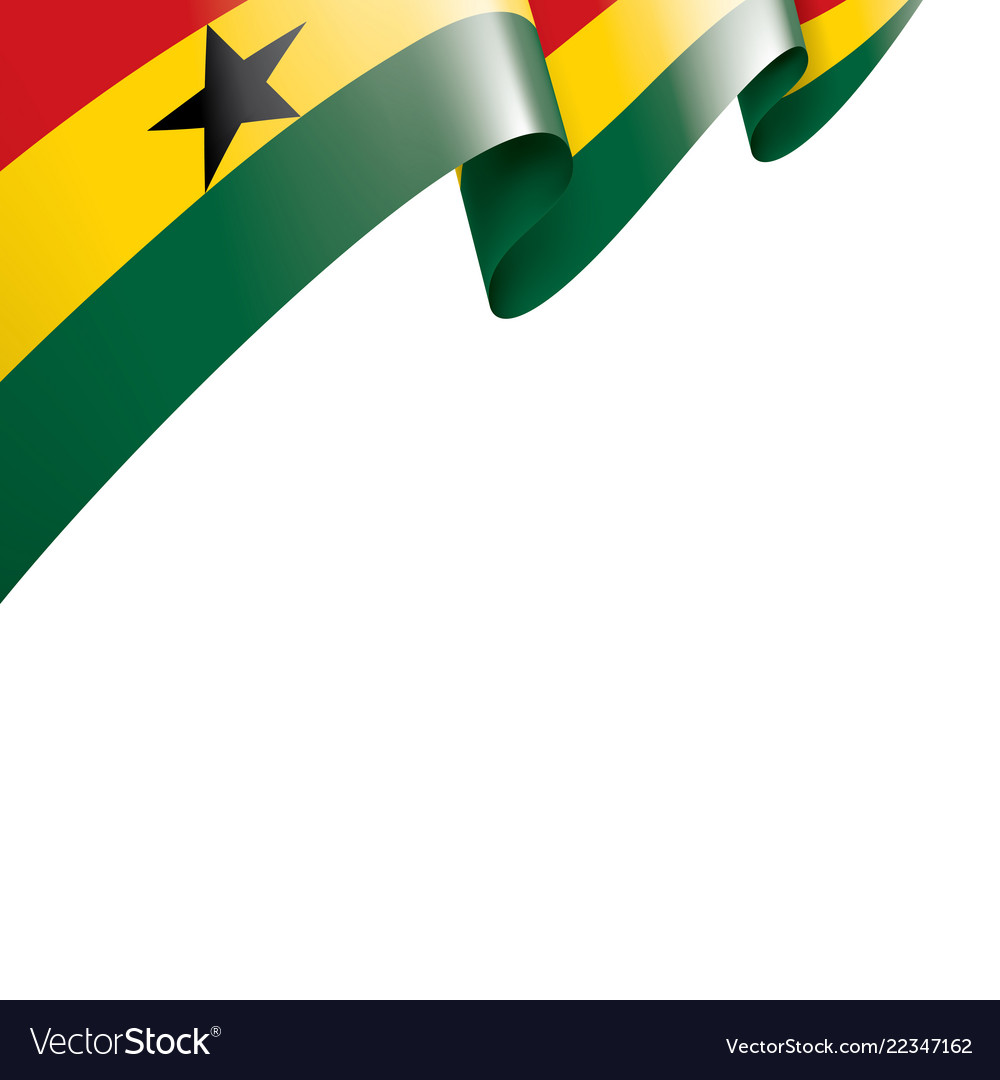 Ghana Flag On A White Royalty Free Vector Image 9622