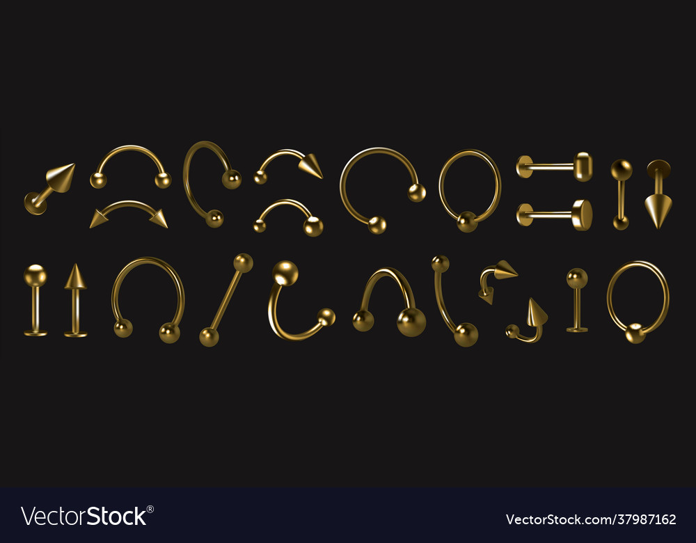 Golden piercing realistic luxury metallic body Vector Image