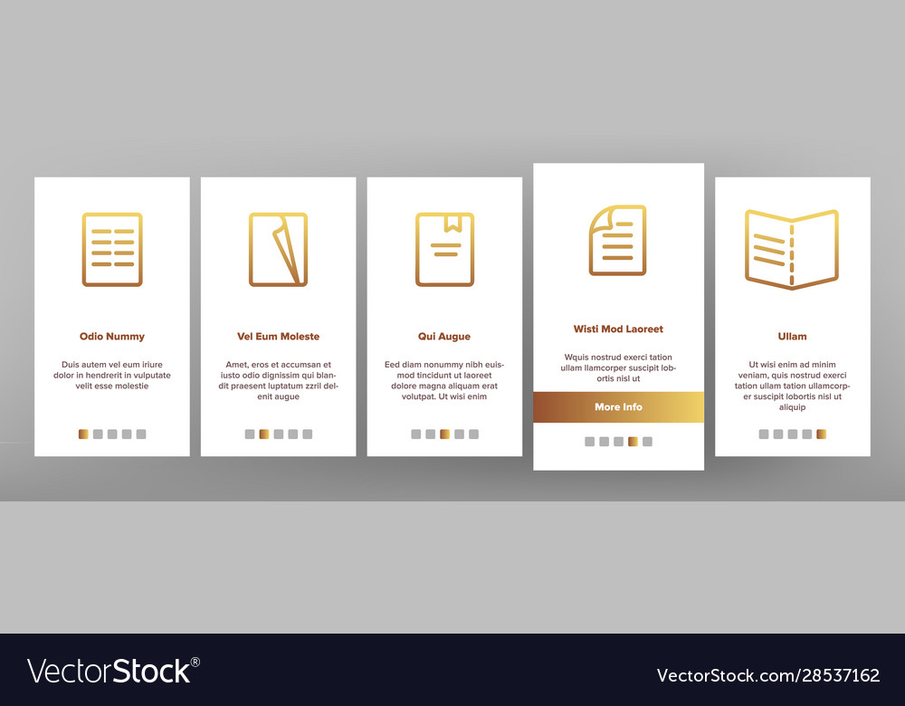 Leaflet paper onboarding icons set vector image Leaflet paper onboarding icons set
