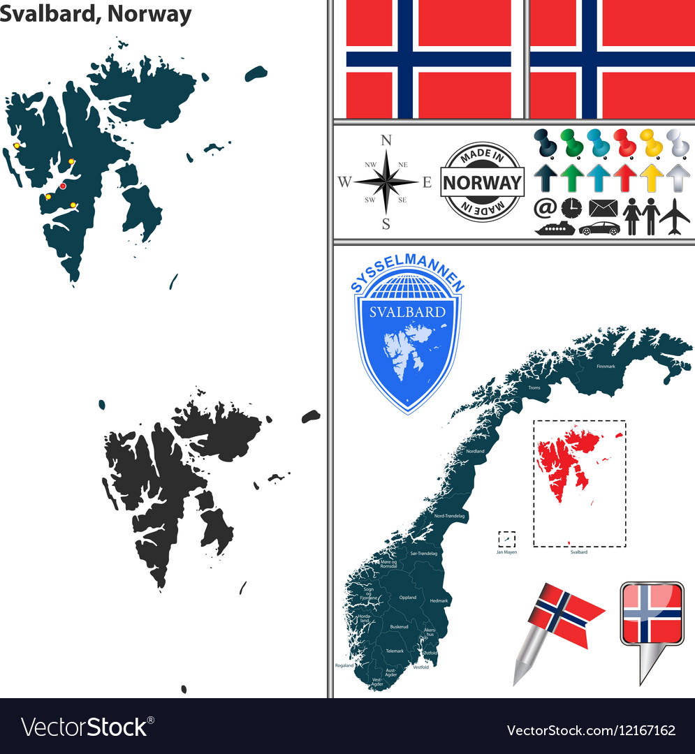 Map svalbard Royalty Free Vector Image - VectorStock