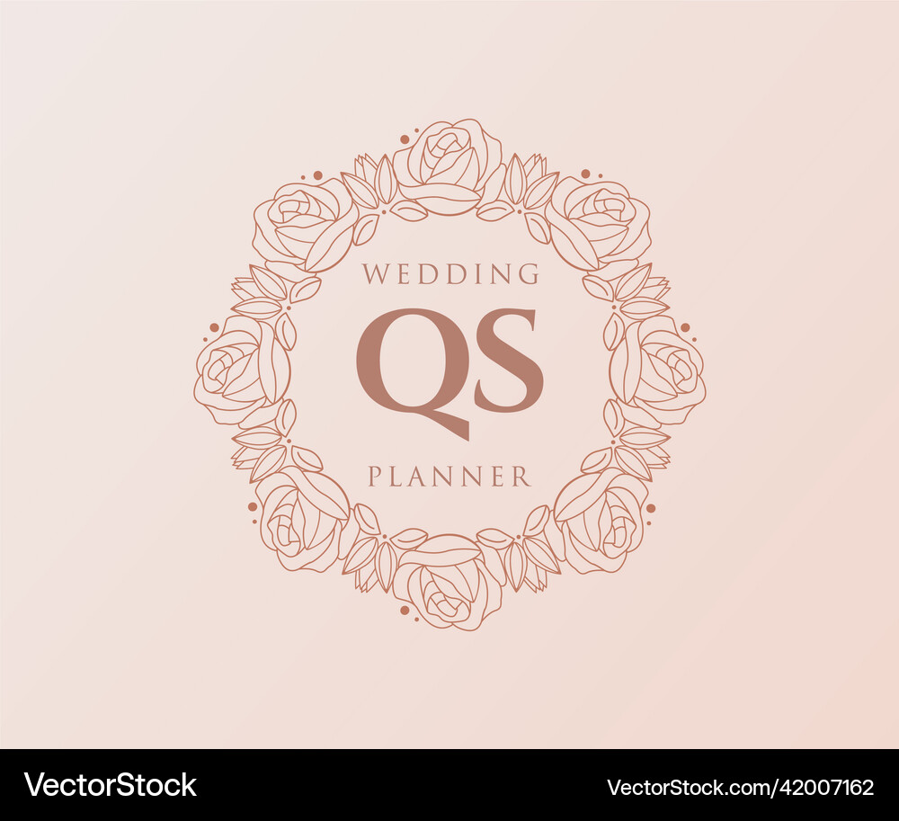 Qs initials letter wedding monogram logos Vector Image