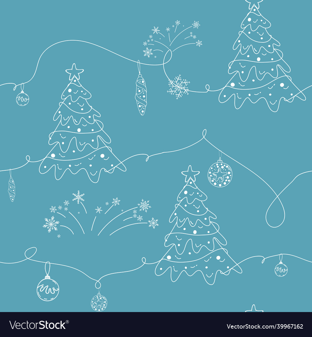 Seamless repeating pattern with textured christmas vector image Seamless repeating pattern with textured christmas
