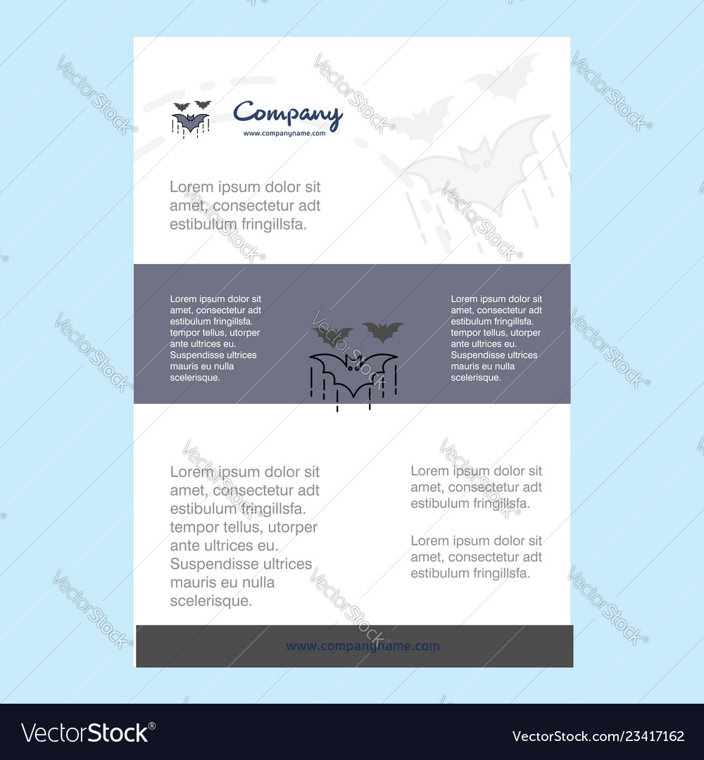 Template Layout For Bat Comany Profile Annual Vector Image