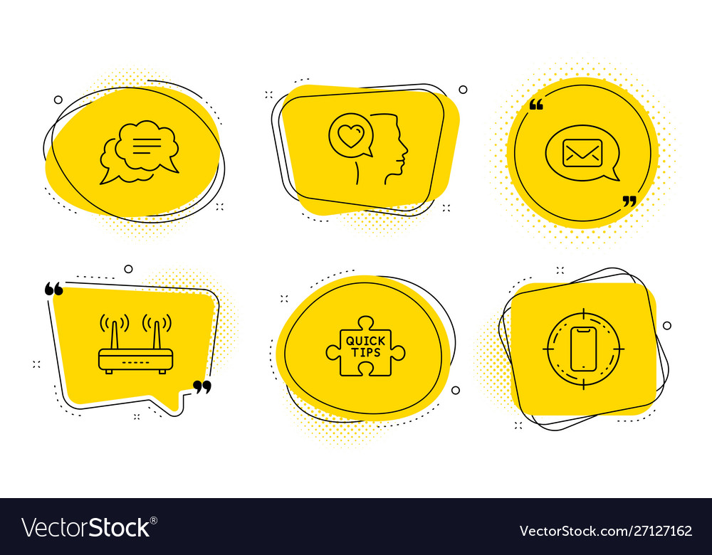 Text message wifi and quick tips icons set Vector Image Text message wifi and quick tips icons set
