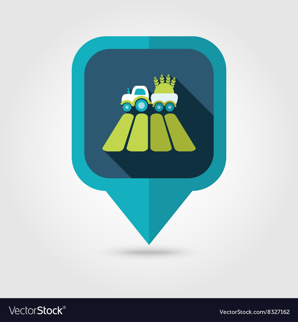 Tractor field flat pin map icon pointer