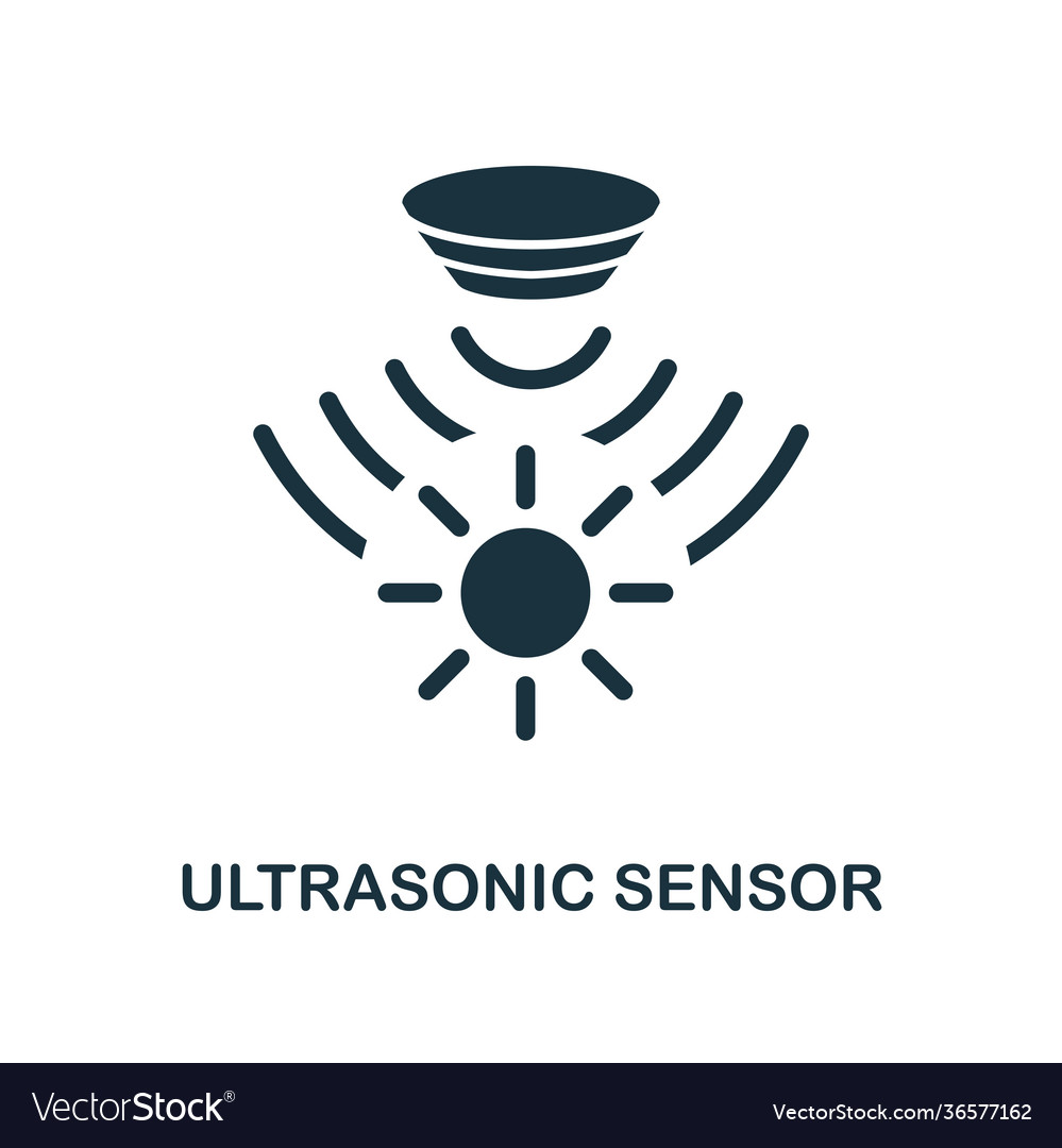 Ultrasonic sensor icon monochrome style design