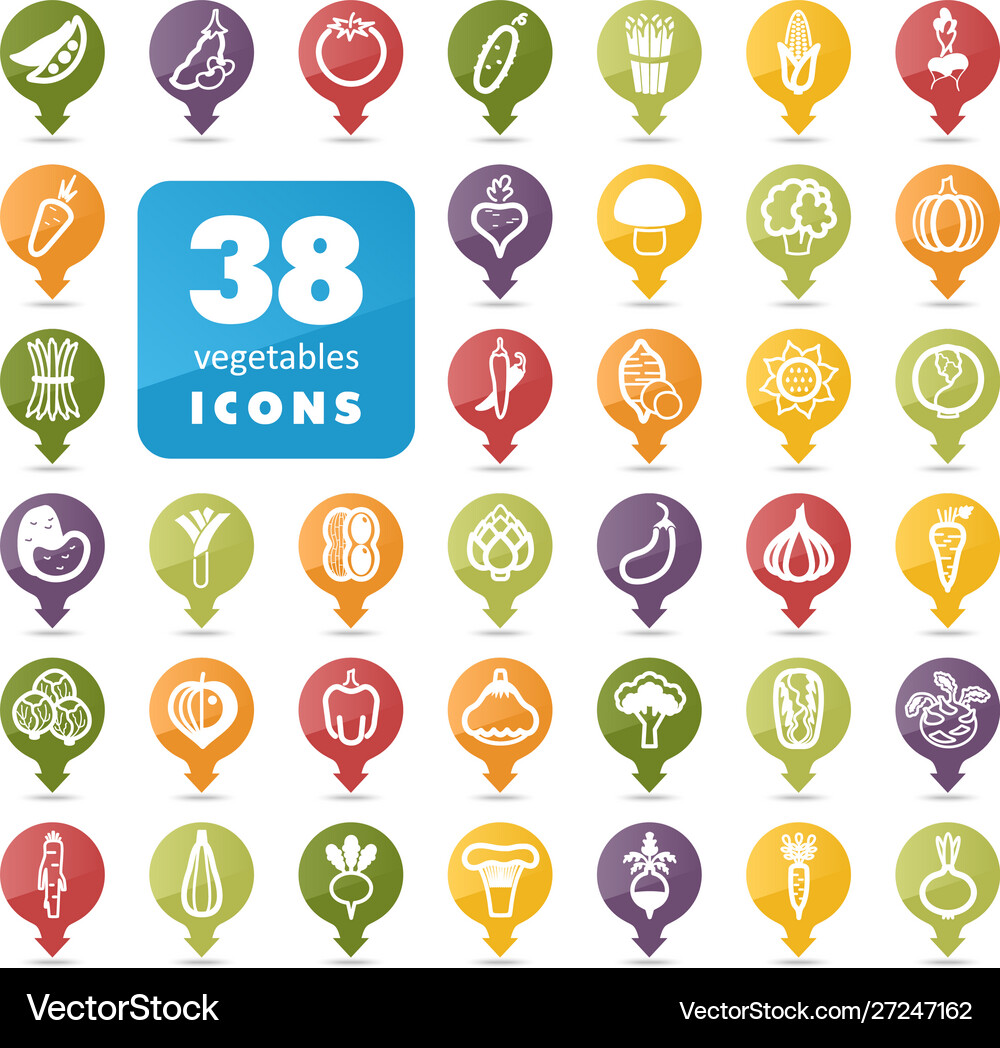 Vegetable pin map icon Royalty Free Vector Image