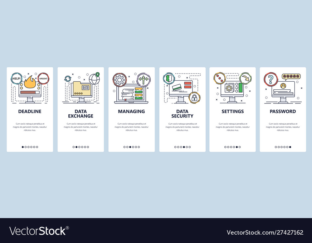 Website and mobile app onboarding screens vector image Website and mobile app onboarding screens