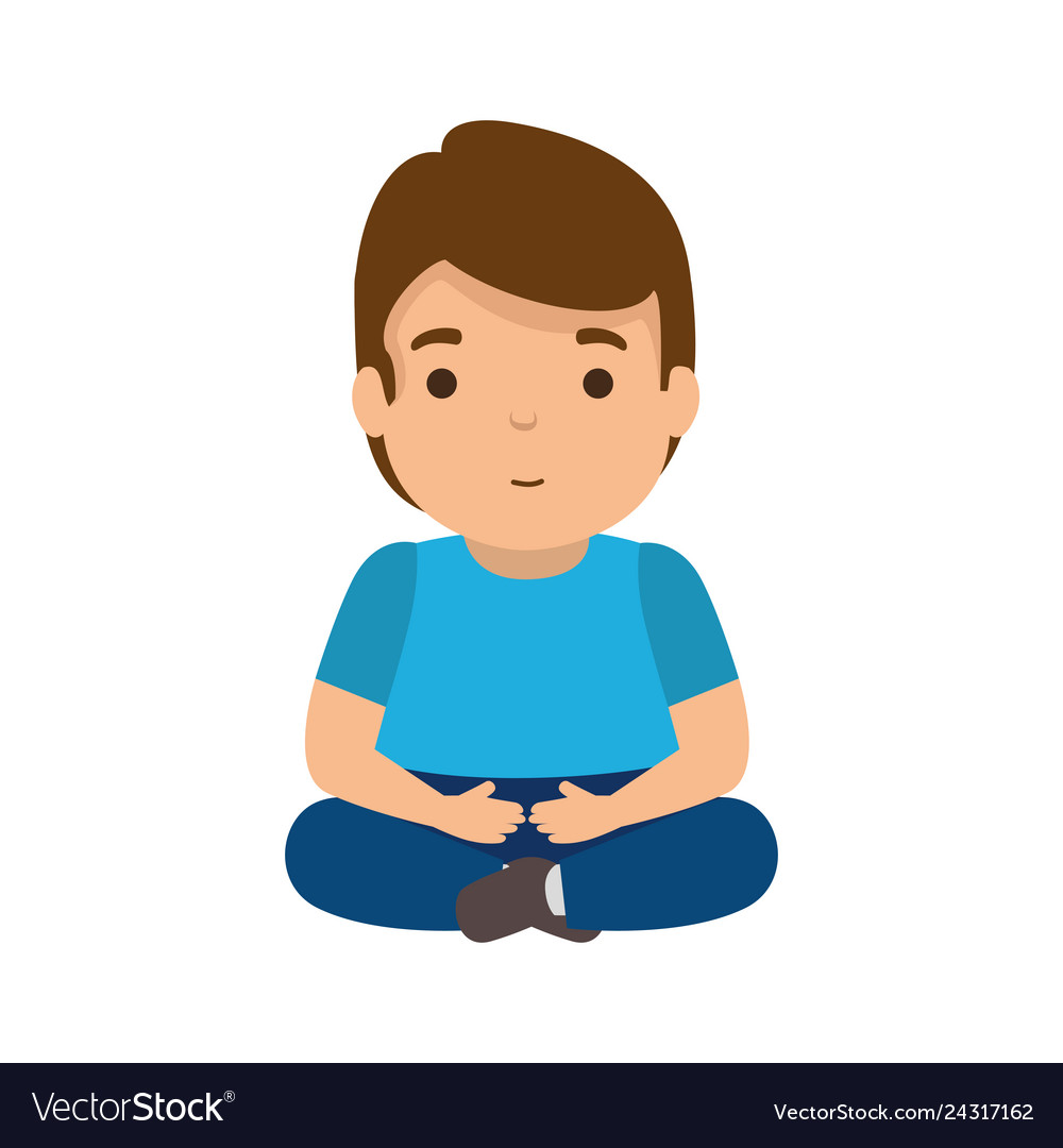 Young man seated avatar character Royalty Free Vector Image