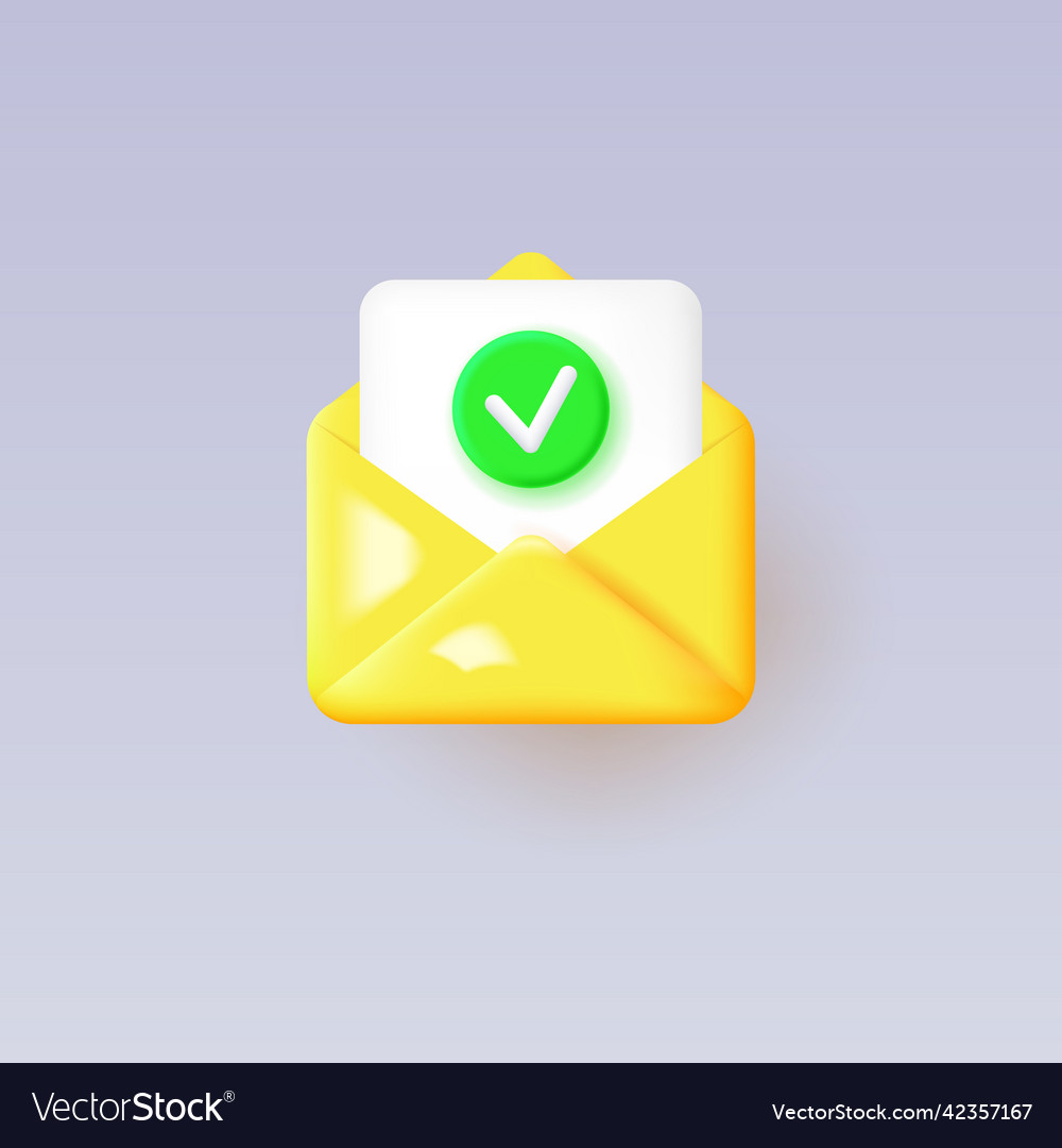 3d check message icon isolated on gray background vector image 3d check message icon isolated on gray background