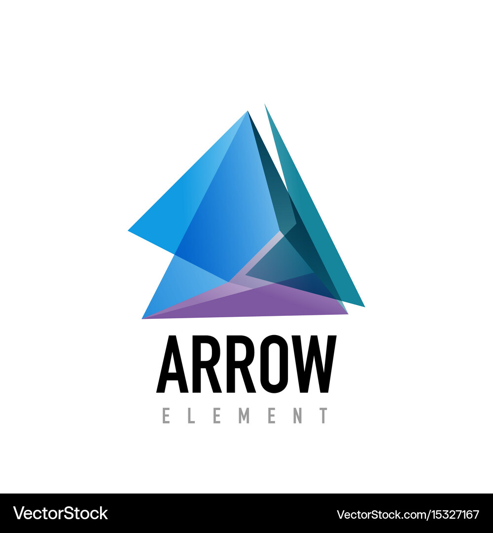 Arrow geometric design logo Royalty Free Vector Image
