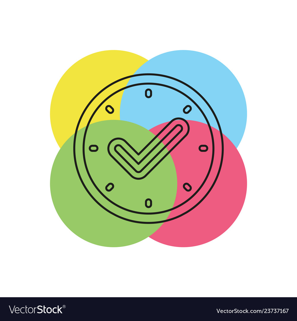Check mark clock icon time