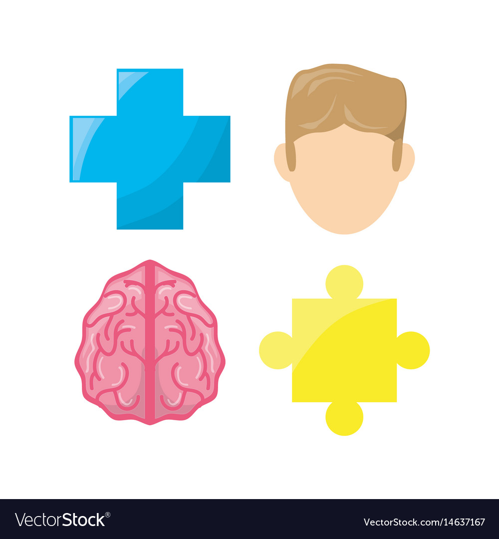 Healthy mental of brain symbols