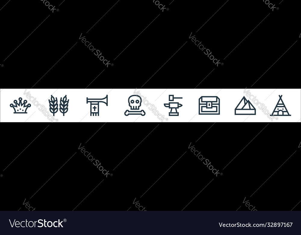 History line icons linear set quality vector image History line icons linear set quality