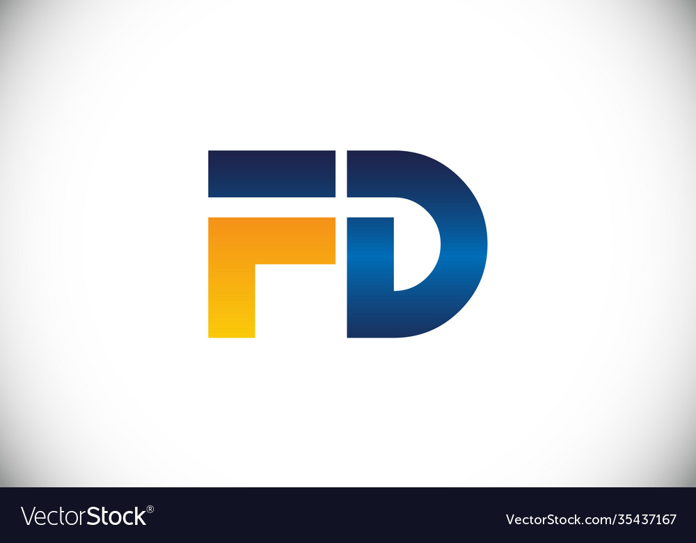 Initial monogram letter f d logo design template