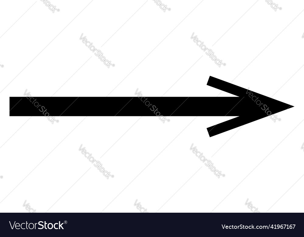 Long oblong right arrow cursor pointer element vector image Long oblong right arrow cursor pointer element