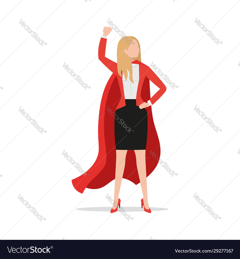 Leistungsstarke Geschäftsfrau in Red Cape