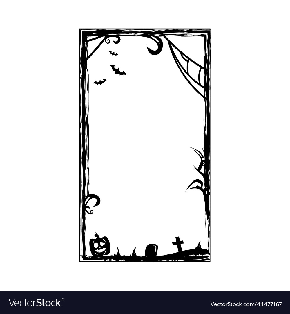 Scary halloween frame social media template