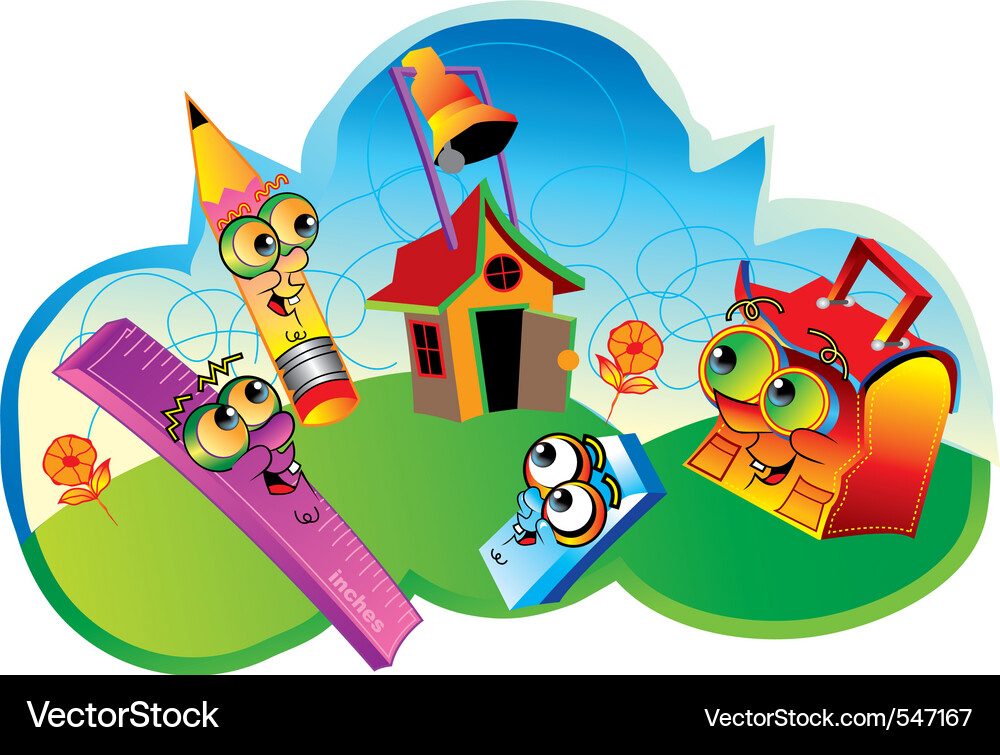 School supplies Royalty Free Vector Image - VectorStock