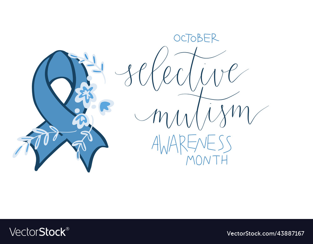 Selective mutism awareness month october vector image