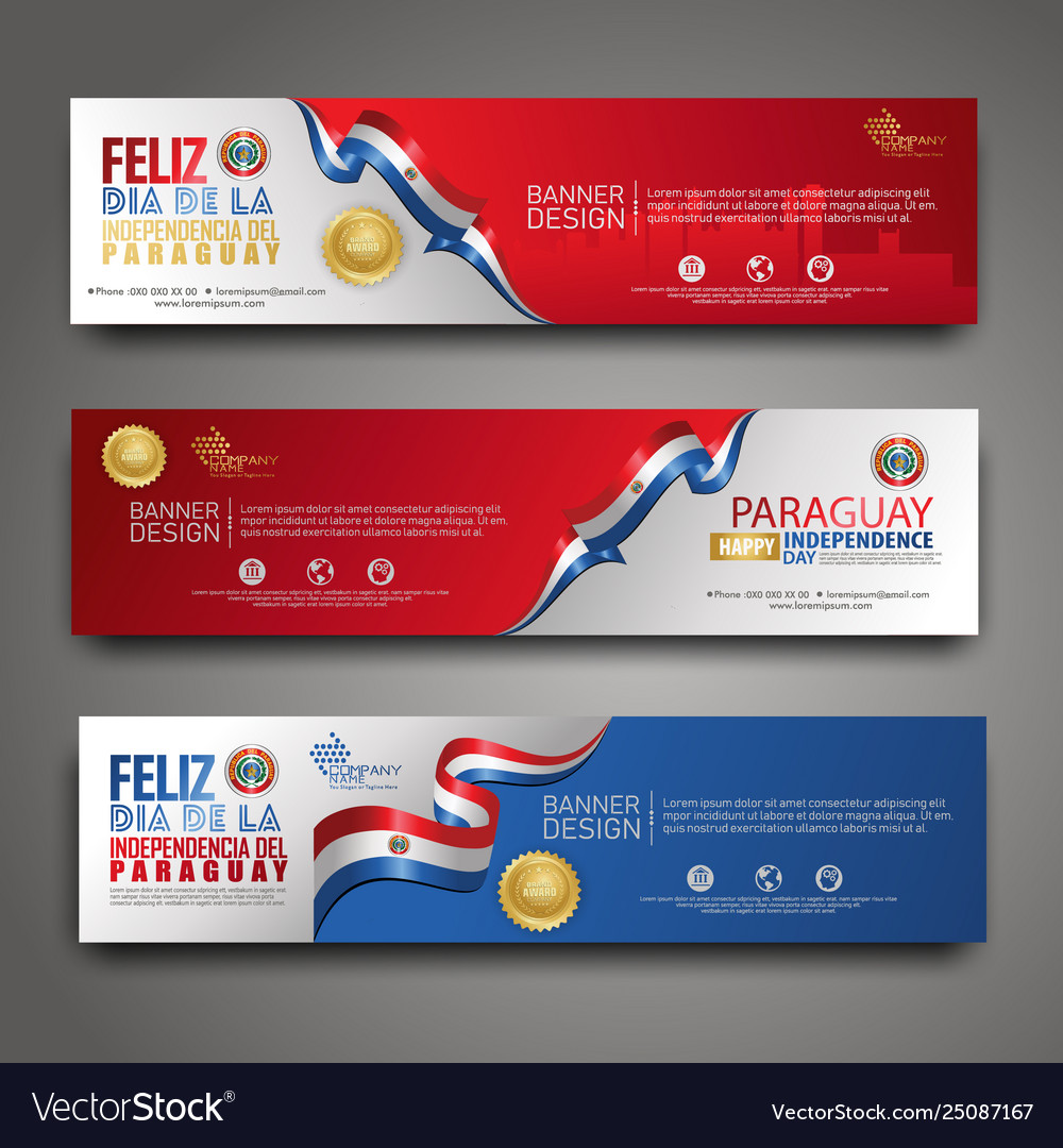 Set banner design template happy independence day