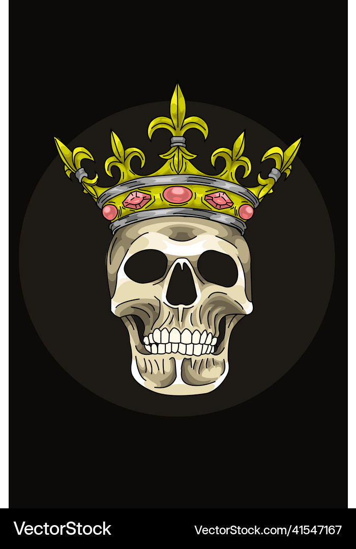 Skull with crown Royalty Free Vector Image - VectorStock