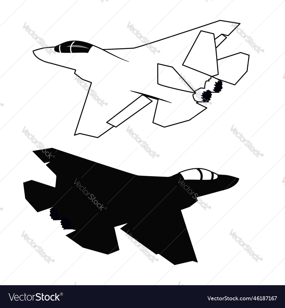 Stealth Jet Fighter Silhouette