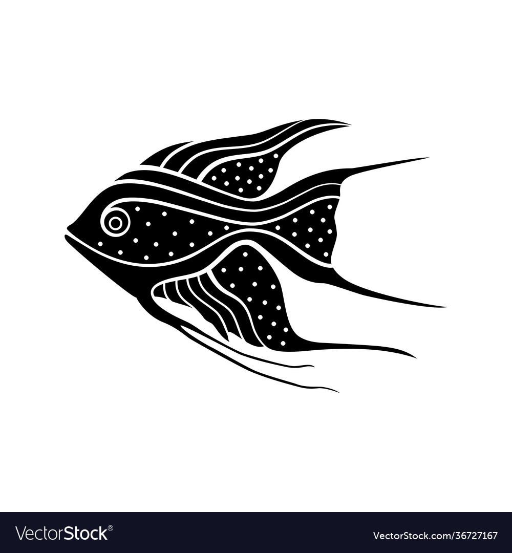 Styled fish silhouette with dots