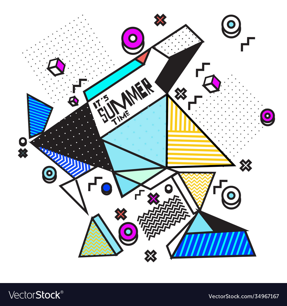 Triangle geometric forms for summer design event vector image Triangle geometric forms for summer design event
