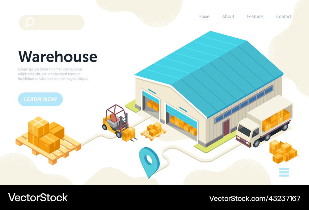 Warehouse logistic concept Royalty Free Vector Image