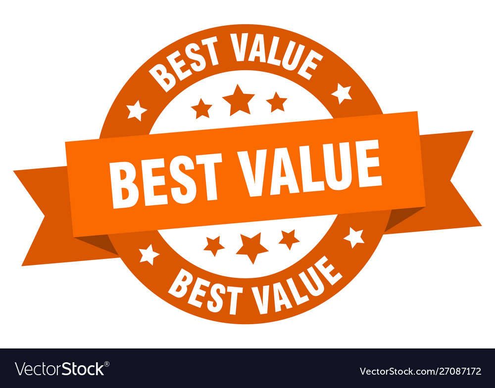 Best value ribbon round orange sign