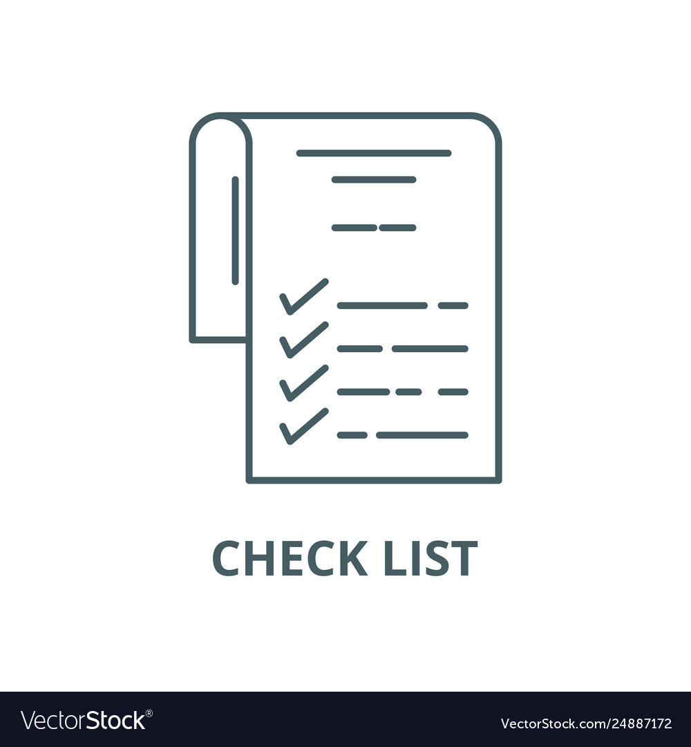 Check list line icon outline vector image Check list line icon outline