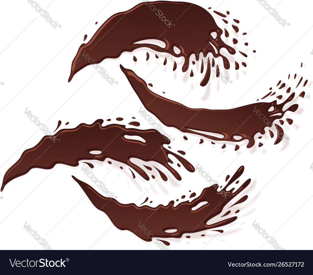 Chocolate banner splash blot drop jet stream set