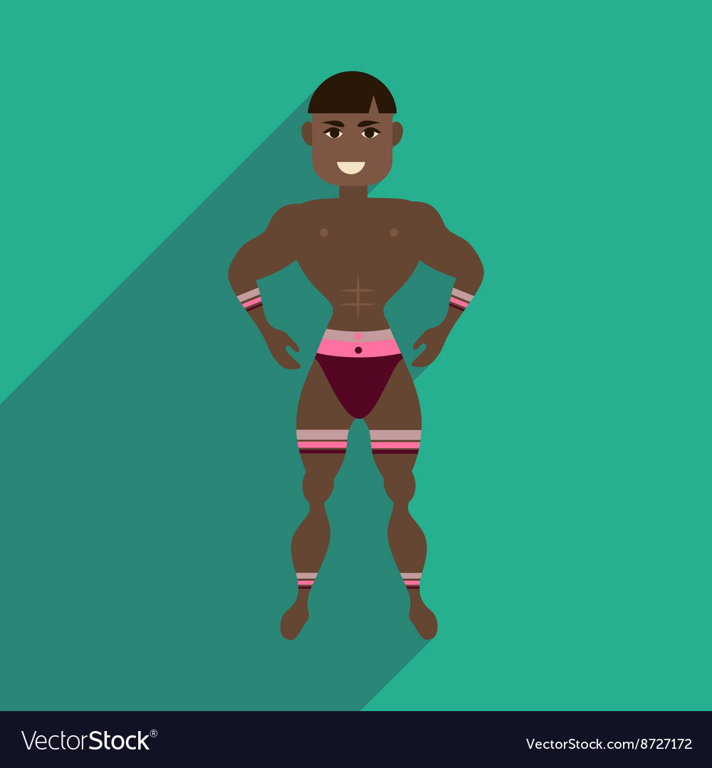 Flat web icon with long shadow dancer man