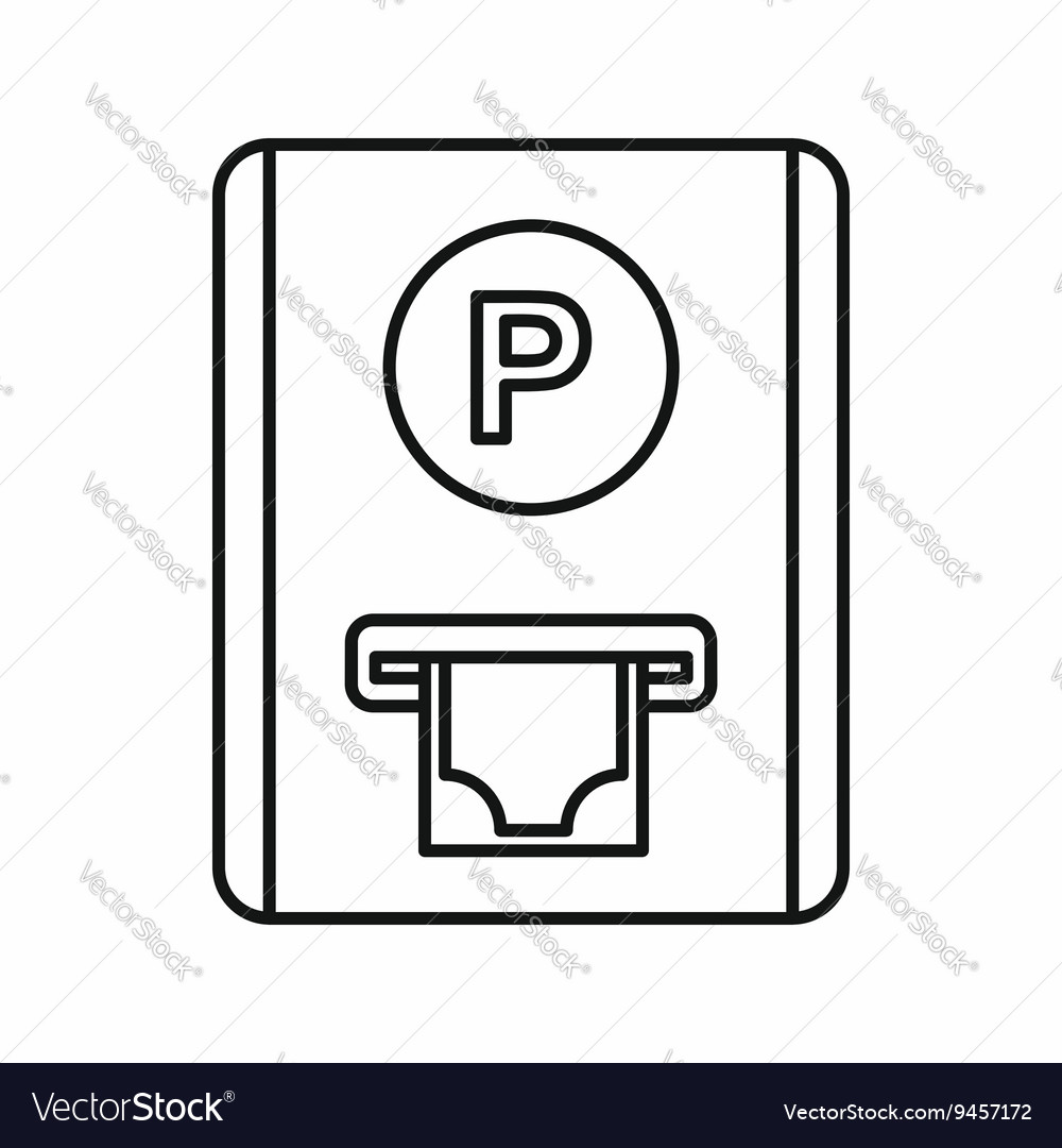 Parking fee icon outline style Royalty Free Vector Image