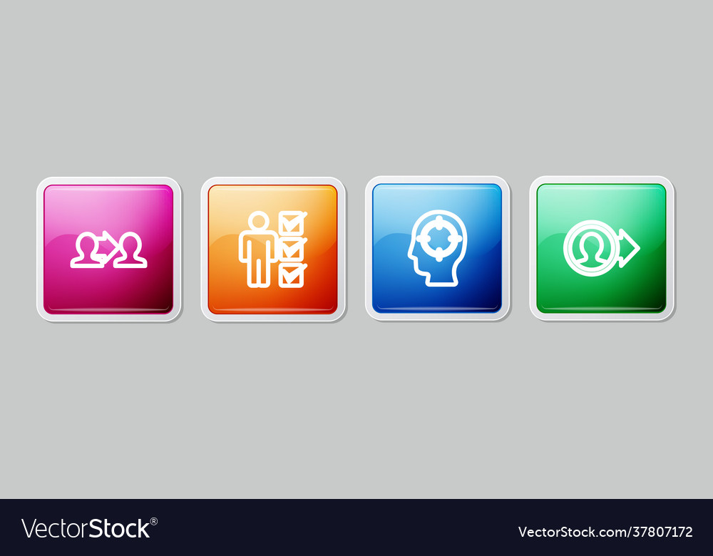 Set line project team base user man vector image Set line project team base user man