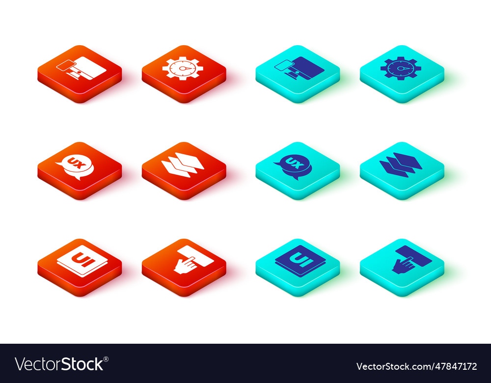 Set ui or ux design keyboard layers website vector image Set ui or ux design keyboard layers website