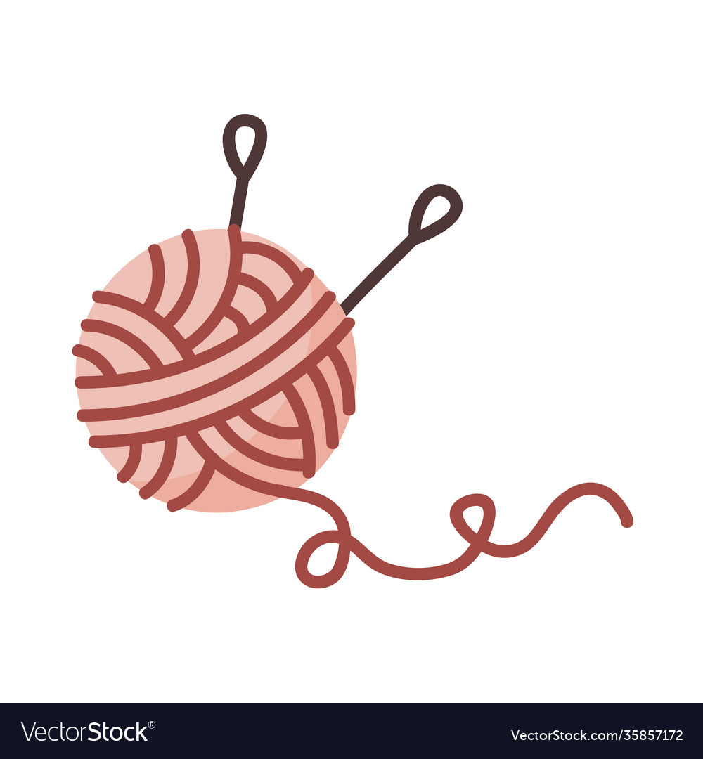 Sewing thread ball with needles design Royalty Free Vector