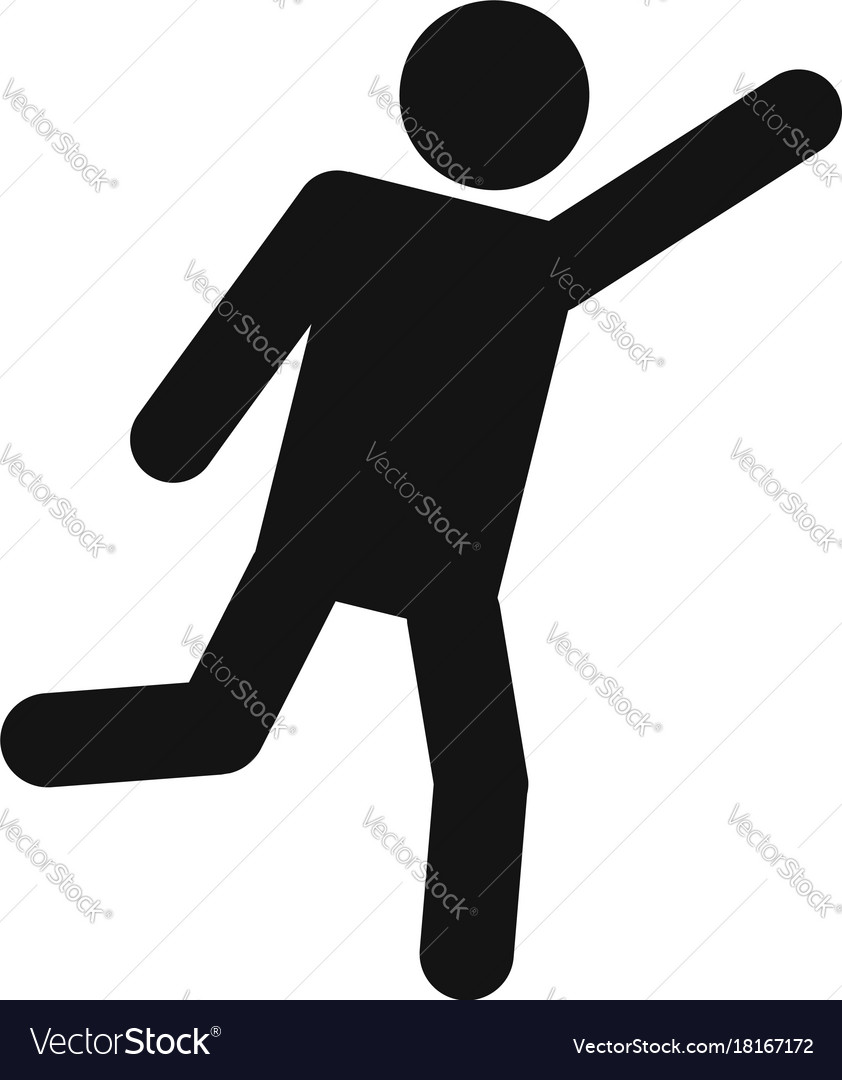 Stick figure stickman icon red Royalty Free Vector Image