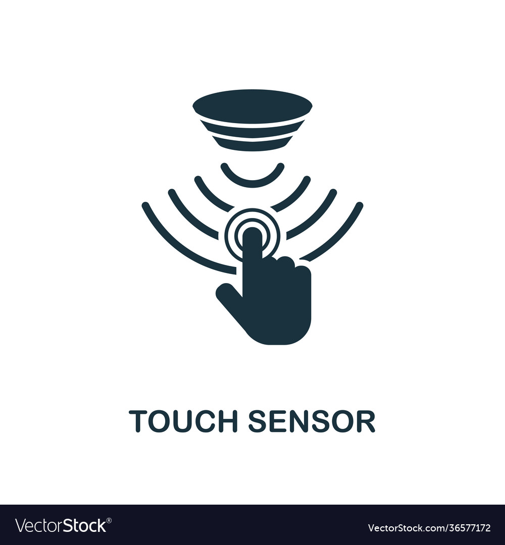 Touch sensor icon monochrome style design from